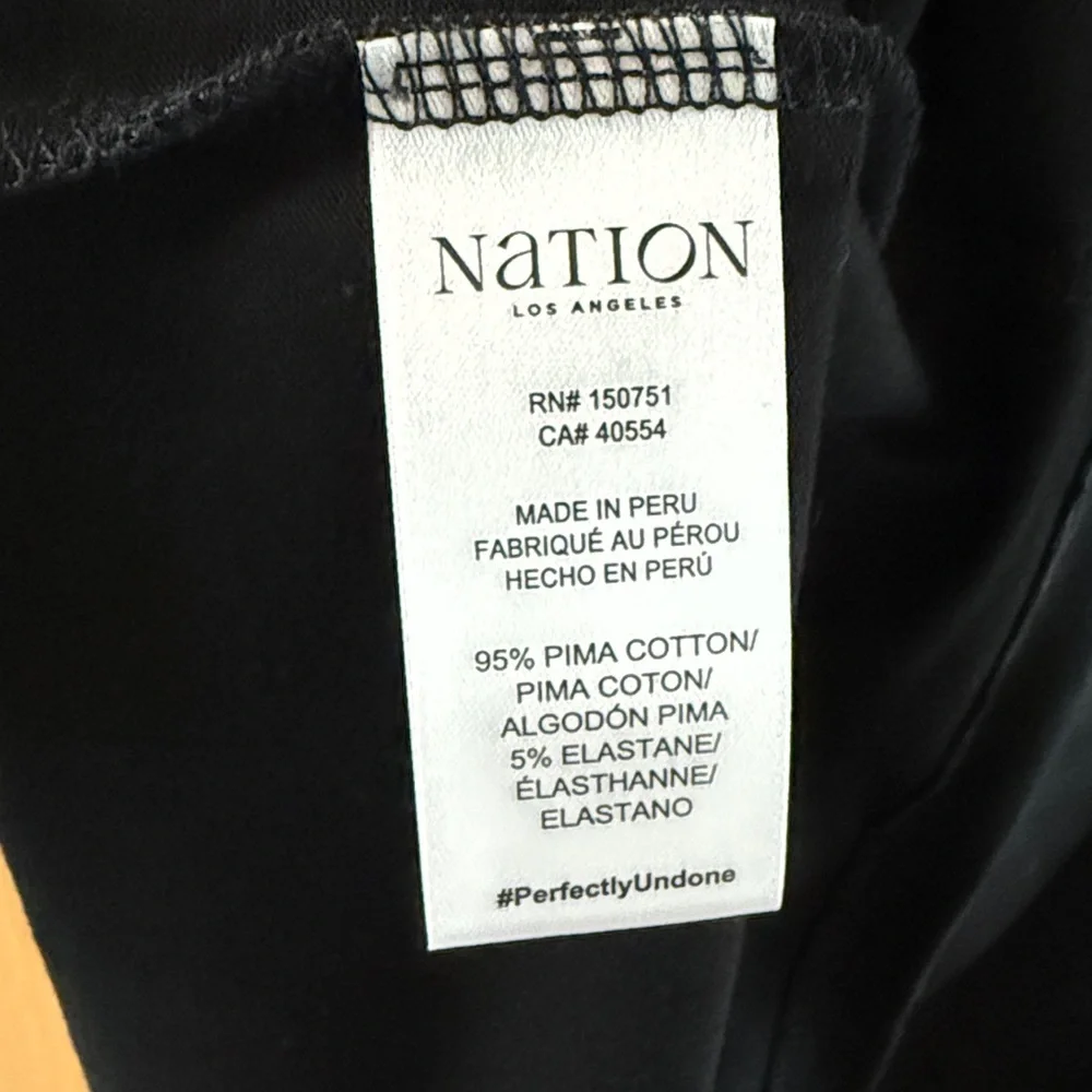 NATION LTD Long Sleeve Black Cotton Maxi Dress Jet Black Color Size Small NWT - Picture 8 of 8